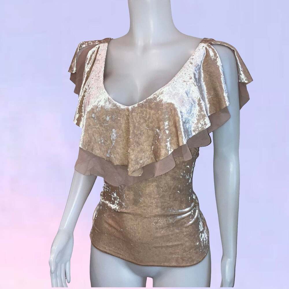 Vintage 90s y2k velvet fairycore top